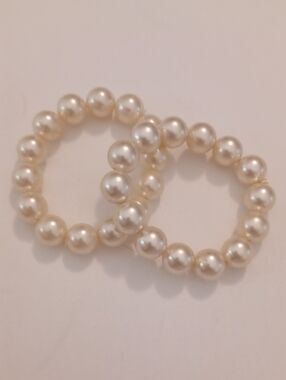 Pearlescent Bead Stretch Bracelet  Set of 2
